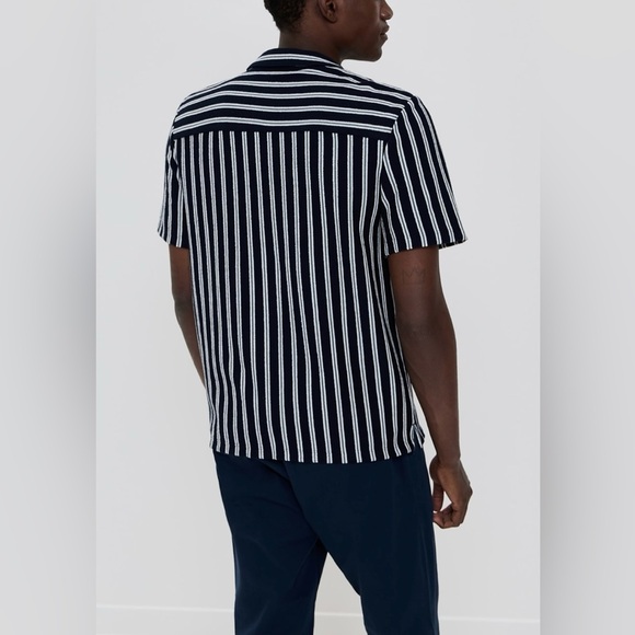 Madewell Blue/Gray/White Lisbon Short Sleeve Button Up Shirt NWT - Picture 5 of 12